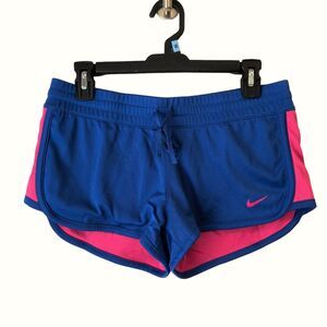 Nike Reversible Dri-Fit Shorts Women S Athletic Workout Running Swoosh Blue Pink